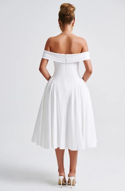 ALISA MIDI DRESS IN WHITE