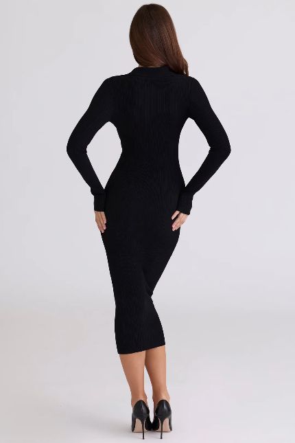 AUDREY RIBBED MIDI DRESS
