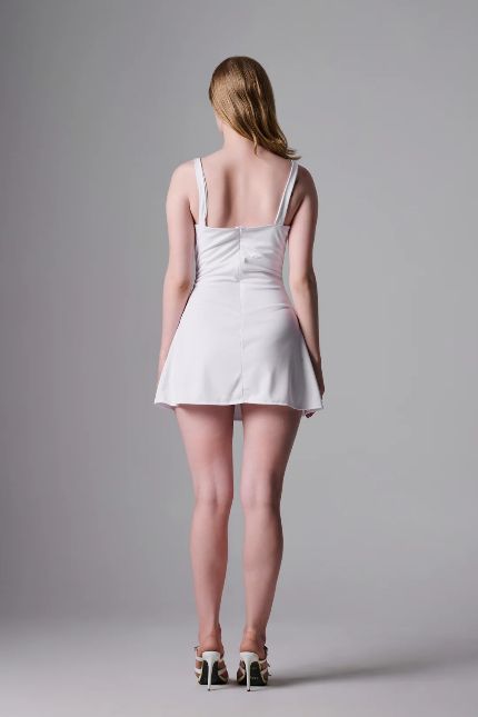 ADRIANA LACED MINI DRESS IN WHITE