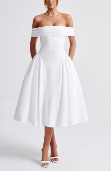 ALISA MIDI DRESS IN WHITE