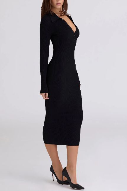 AUDREY RIBBED MIDI DRESS