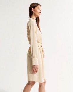 ELORA LINEN-BLEND SHIRT MIDI DRESS